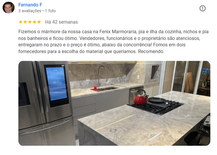 Avaliação de cliente